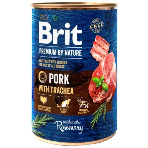 Brit Premium by Nature konzerva paté pro psy bez obilovin vepřové s tracheou, 400 g
