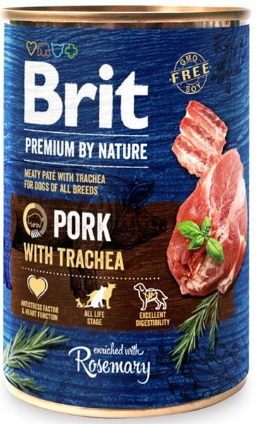 Brit Premium by Nature konzerva paté pro psy bez obilovin vepřové s tracheou, 400 g