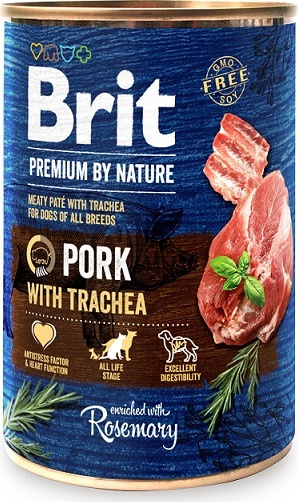 Brit Premium by Nature konzerva paté pro psy bez obilovin vepřové s tracheou, 400 g