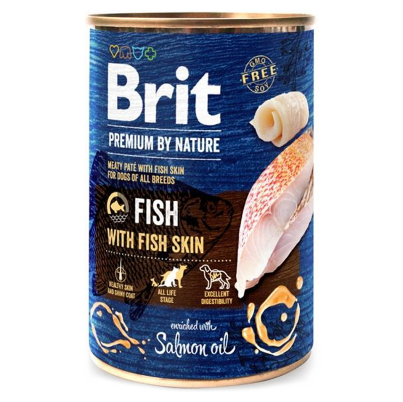 Brit Premium by Nature konzerva paté pro psy bez obilovin s rybou a kůží, 800 g
