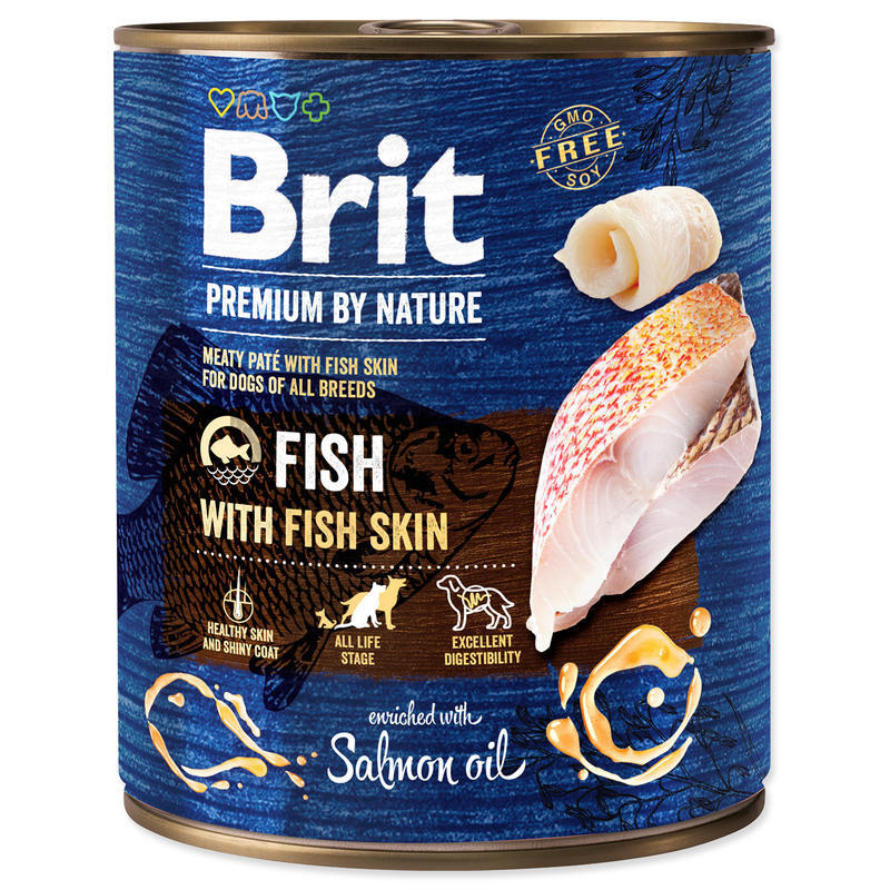 Brit Premium by Nature konzerva paté pro psy bez obilovin s rybou a kůží, 800 g
