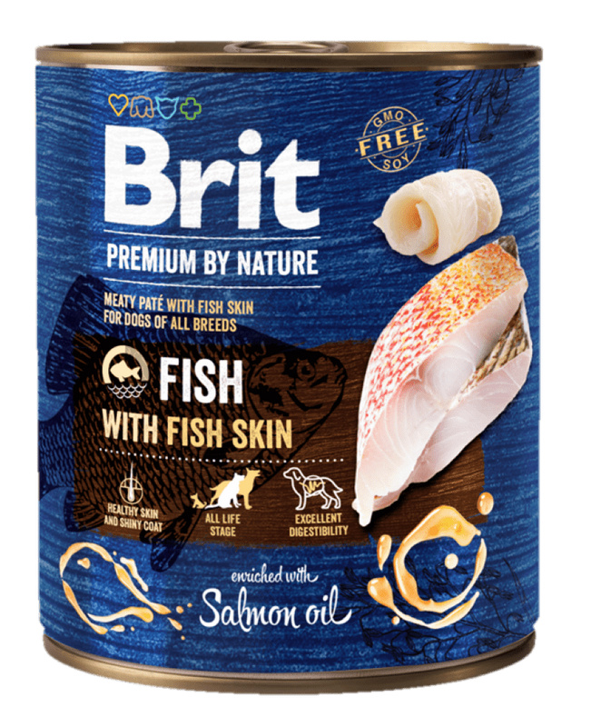 Brit Premium by Nature konzerva paté pro psy bez obilovin s rybou a kůží, 800 g