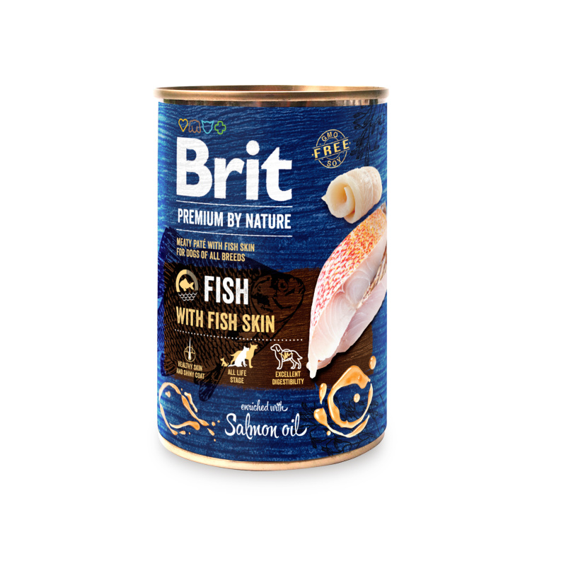 Brit Premium by Nature konzerva paté pro psy bez obilovin s rybou a kůží, 800 g