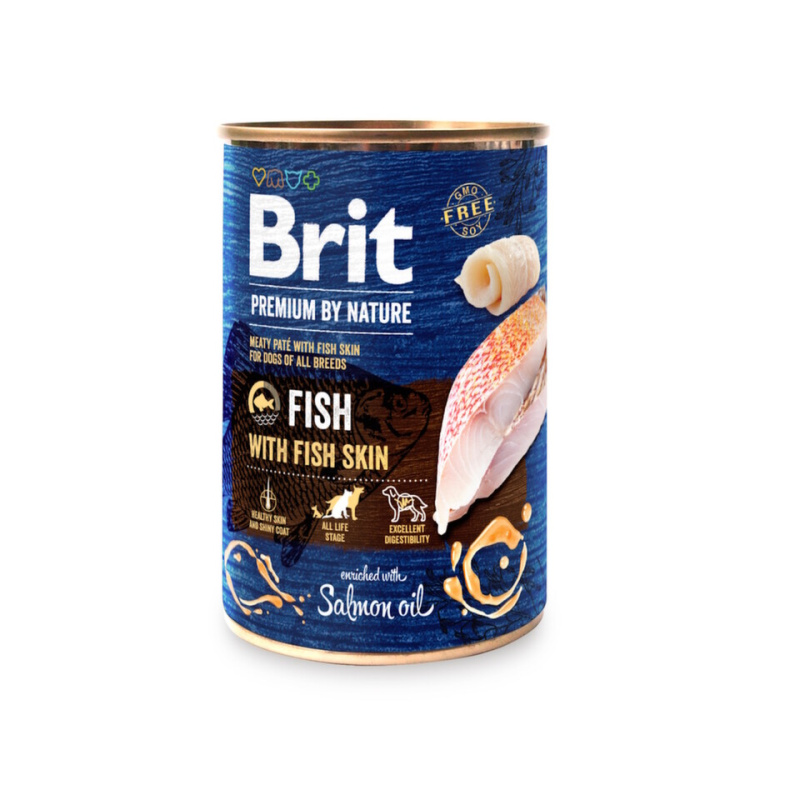 Brit Premium by Nature konzerva paté pro psy bez obilovin s rybou a kůží, 800 g