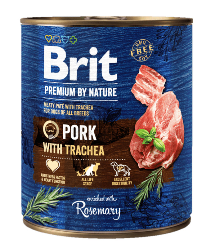 Brit Premium by Nature konzerva paté pro psy bez obilovin vepřové s tracheou, 800 g