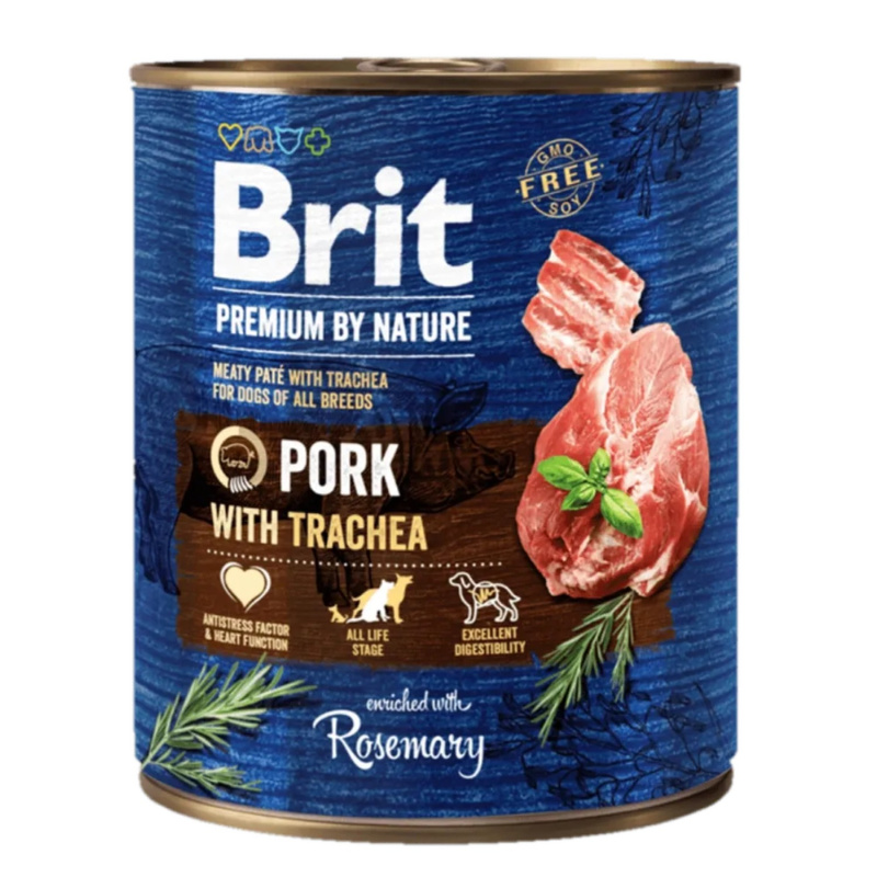 Brit Premium by Nature konzerva paté pro psy bez obilovin vepřové s tracheou, 800 g