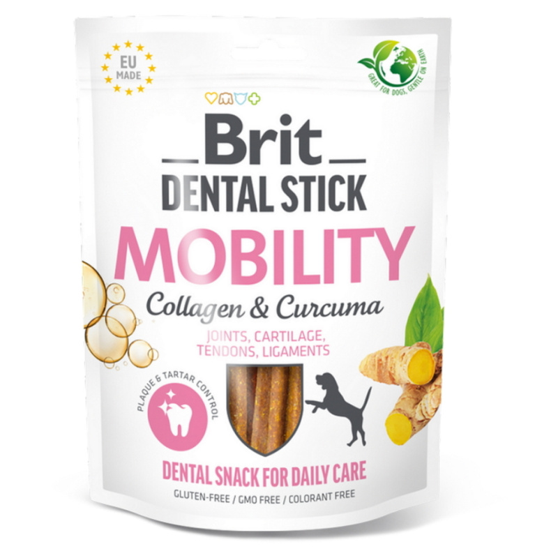 Pochoutka Brit Dental Stick Mobility s Kurkumou a Kolagenem 7ks