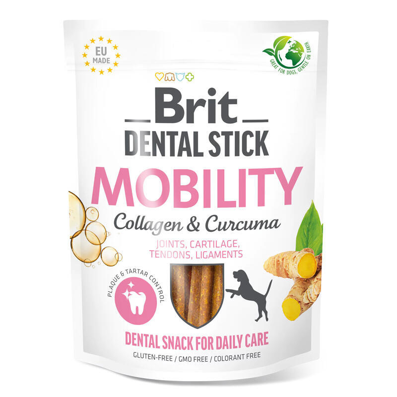 Pochoutka Brit Dental Stick Mobility s Kurkumou a Kolagenem 7ks