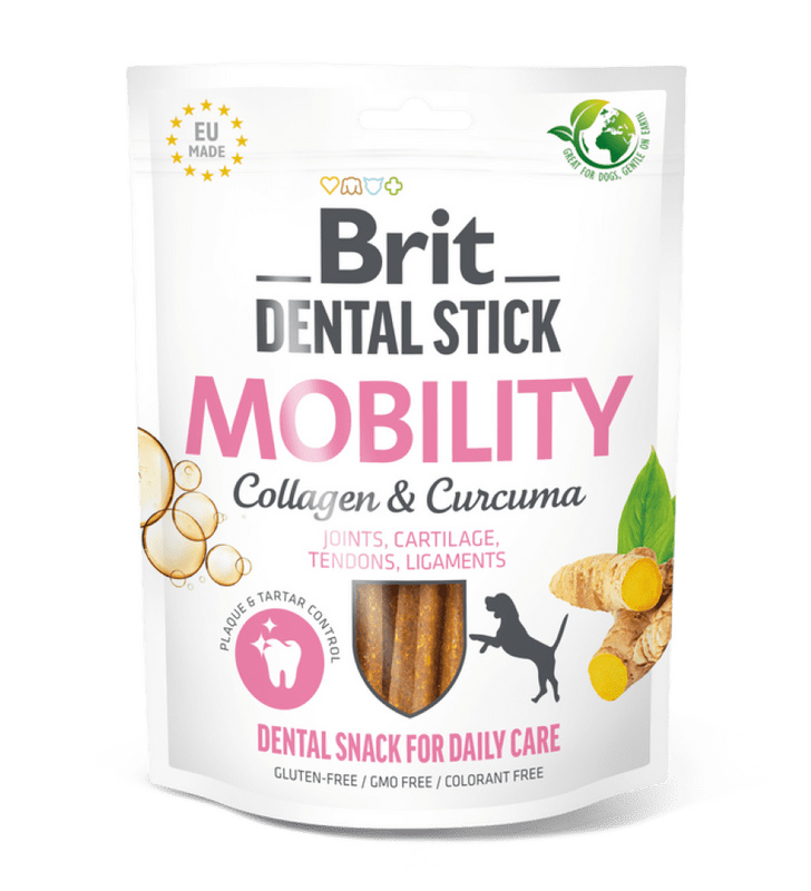 Pochoutka Brit Dental Stick Mobility s Kurkumou a Kolagenem 7ks