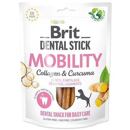 Pochoutka Brit Dental Stick Mobility s Kurkumou a Kolagenem 7ks