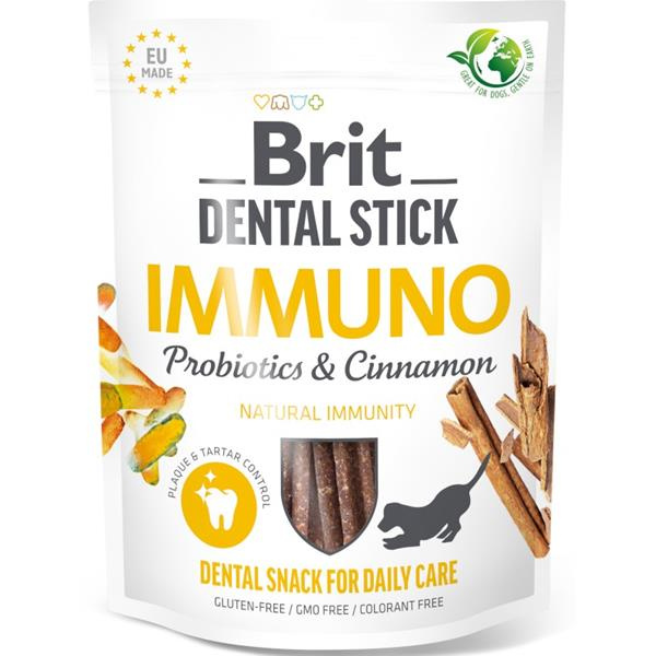 Pochoutka Brit Dental Stick Immuno s Probiotiky a Skořicí 7ks