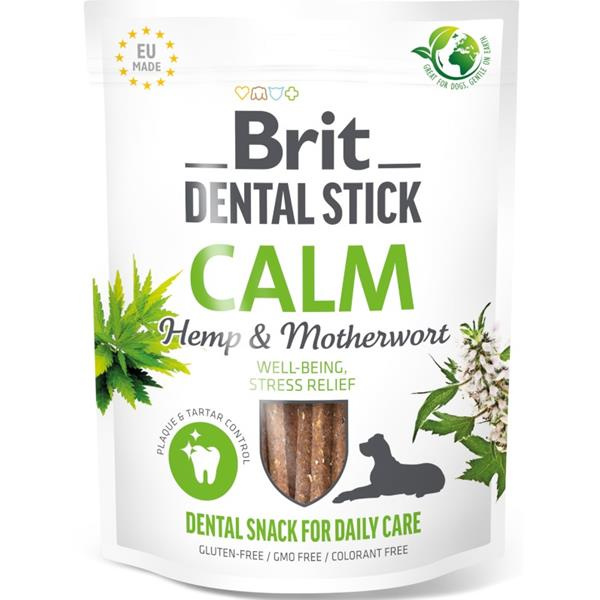 Pochoutka Brit Dental Stick Calm s Konopím a Srdečníkem 7ks