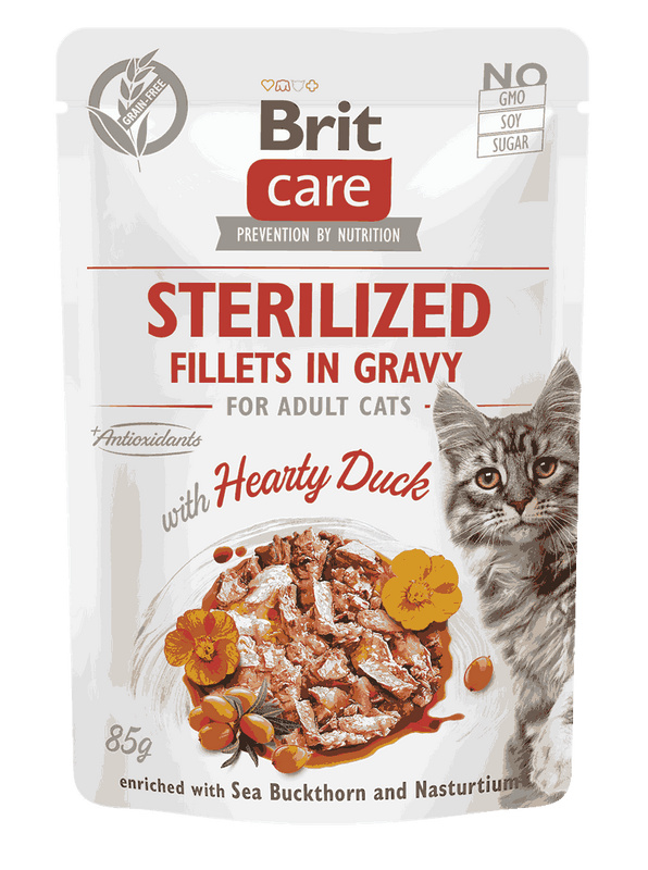 Kapsička BRIT Care Cat Sterilized Fillets in Gravy with Hearty Duck 85 g