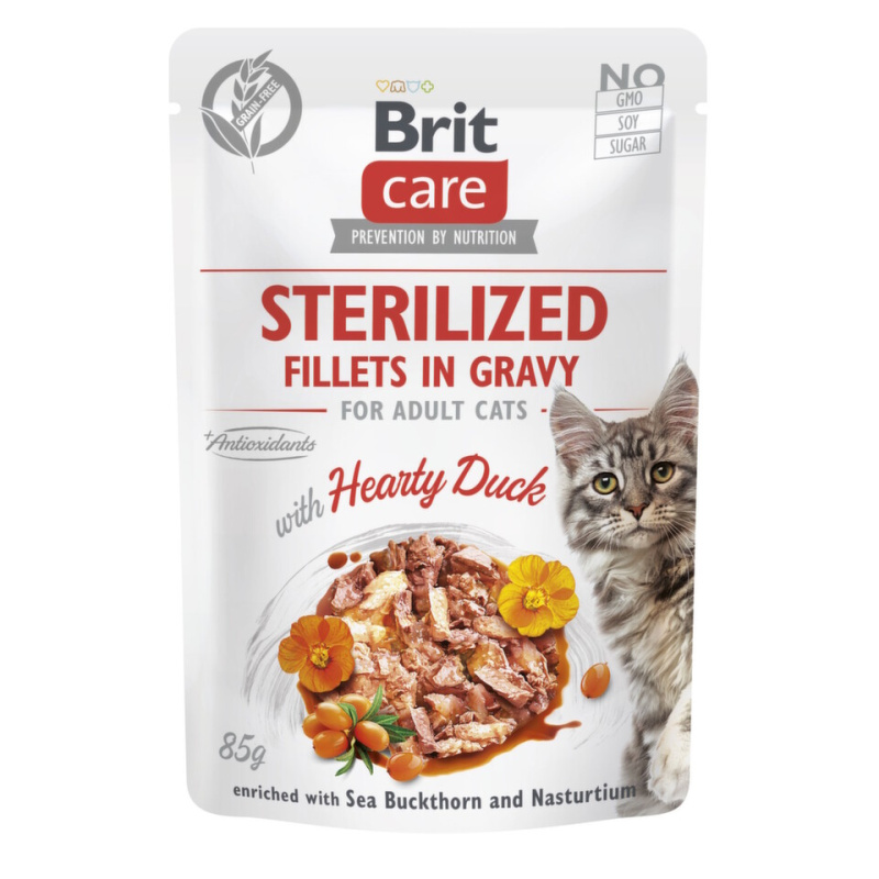Kapsička BRIT Care Cat Sterilized Fillets in Gravy with Hearty Duck 85 g