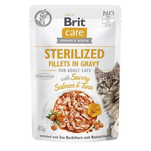 Kapsička BRIT Care Cat Sterilized Fillets in Gravy with Savory Salmon & Tuna 85 g
