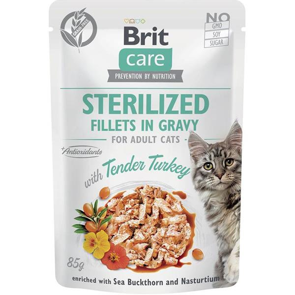 Kapsička BRIT Care Cat Sterilized Fillets in Gravy with Tender Turkey 85 g