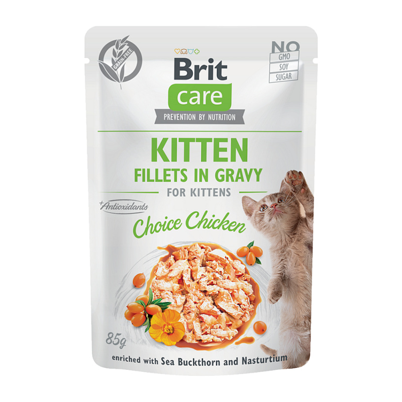 Kapsička BRIT Care Cat Kitten Fillets in Gravy Choice Chicken 85 g