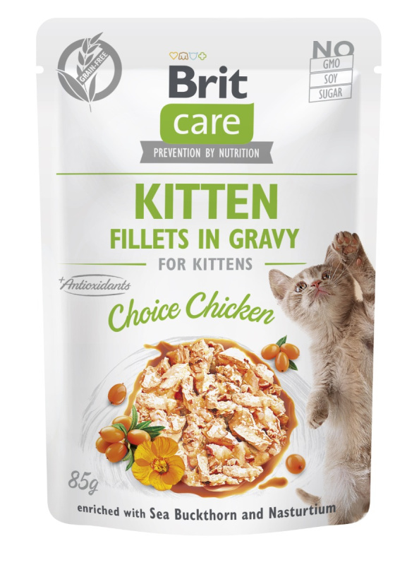 Kapsička BRIT Care Cat Kitten Fillets in Gravy Choice Chicken 85 g