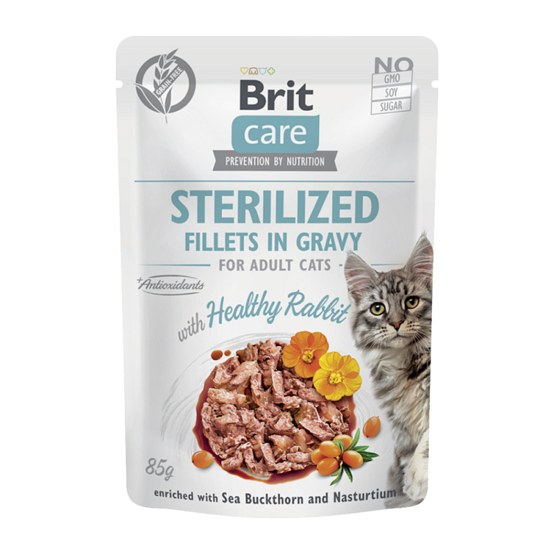 Brit Care Cat Fillets in Gravy Steril Healthy Rabbit 85 g
