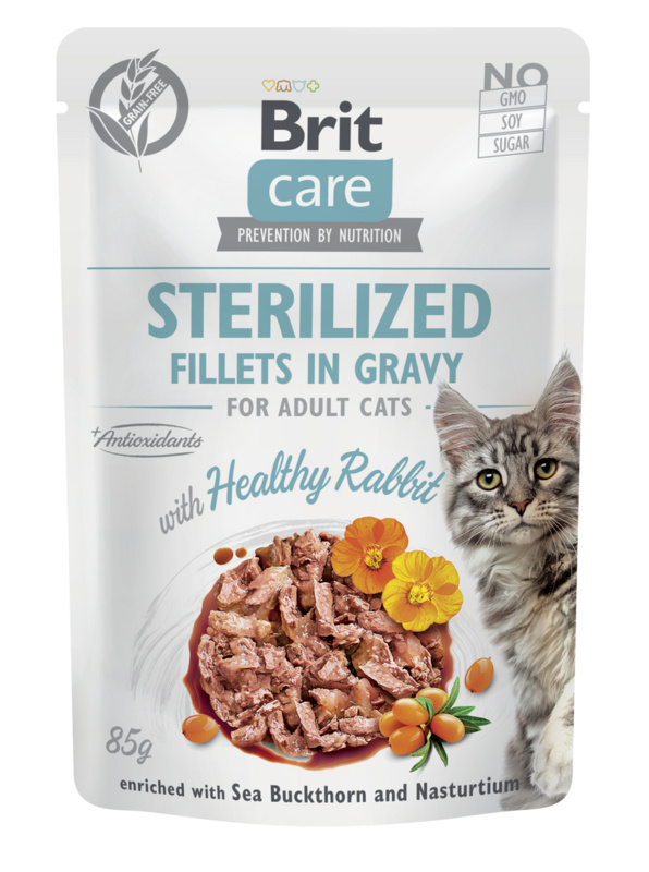 Brit Care Cat Fillets in Gravy Steril Healthy Rabbit 85 g