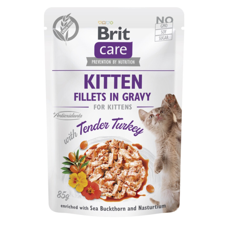 Brit Care Kitten Fillets in Gravy with Tender Turkey - 85g