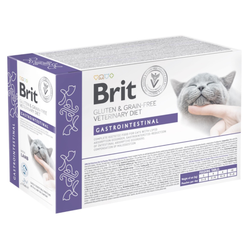Brit VD Cat Pouch fillets in Gravy Gastrointest 12x85g