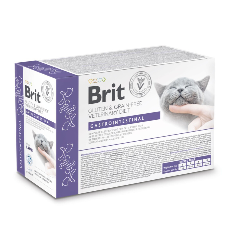 Brit VD Cat Pouch fillets in Gravy Gastrointest 12x85g