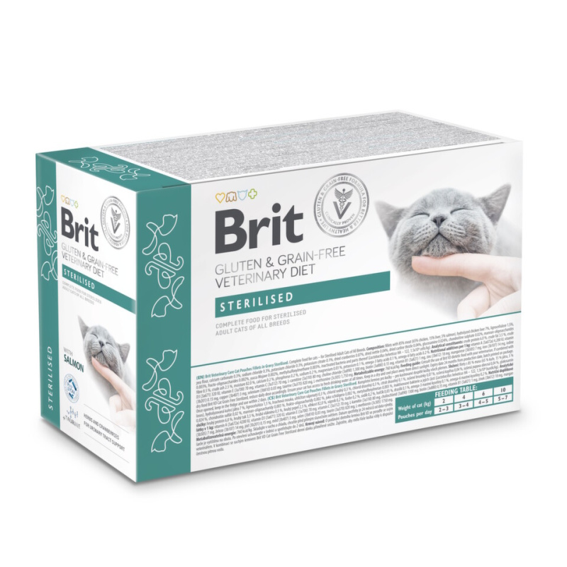 Brit VD Cat Pouch fillets in Gravy Sterilised 12x85g
