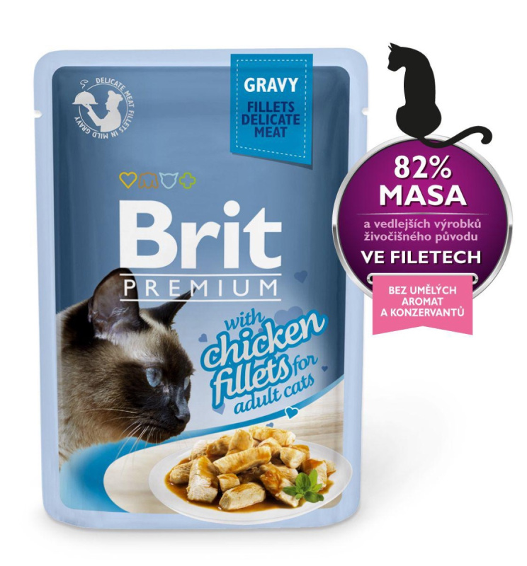 Brit Premium Cat D Fillets in Gravy With Chicken 85 g - 1 ks