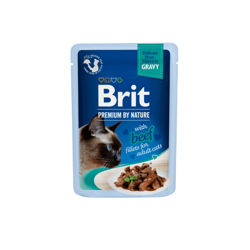 Brit Premium Cat D Fillets in Gravy With Beef 85 g - 1 ks