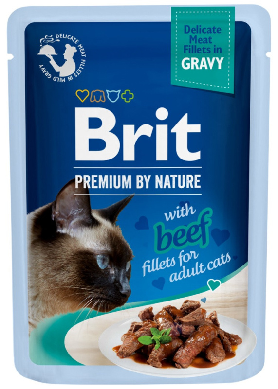 Brit Premium Cat D Fillets in Gravy With Beef 85 g - 1 ks