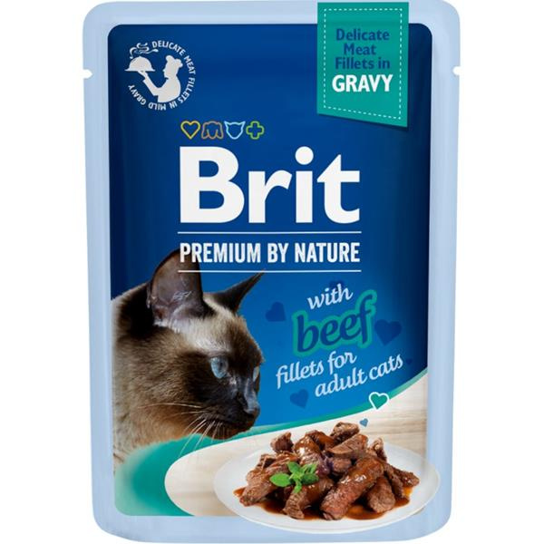 Brit Premium Cat D Fillets in Gravy With Beef 85 g - 1 ks