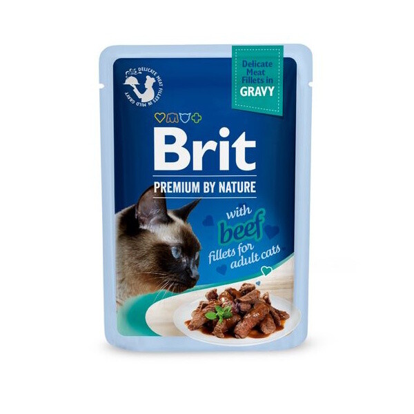Brit Premium Cat D Fillets in Gravy With Beef 85 g - 1 ks