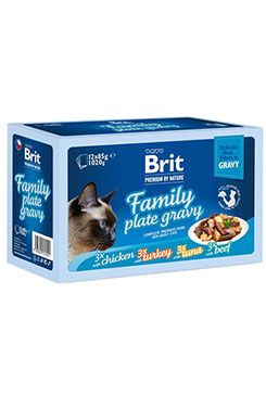 Kapsička Brit Premium by Nature filety v omáčce Family Plate 12x 85g