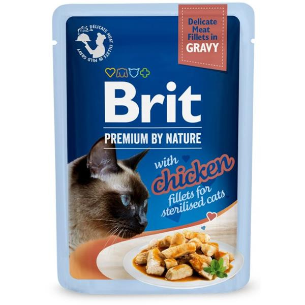 Brit Premium Cat D Fillets Gravy Chick Sterilised 85 g