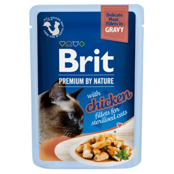 Brit Premium Cat D Fillets Gravy Chick Sterilised 85 g