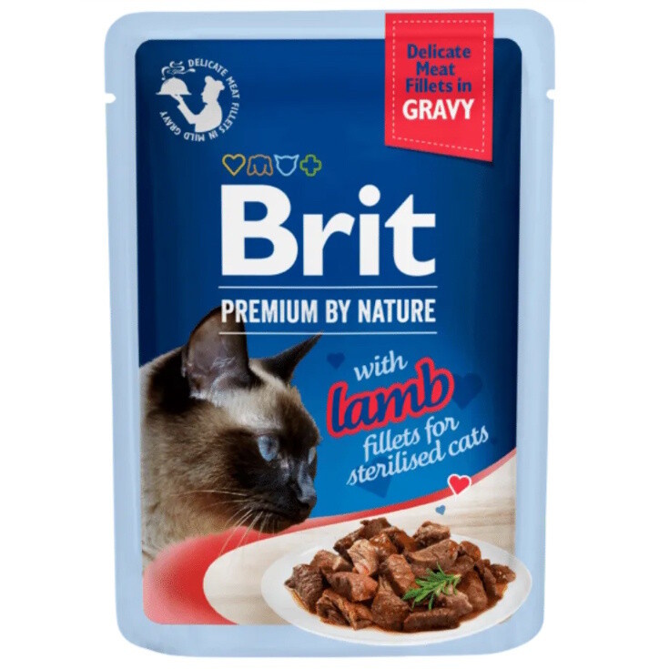 Brit Premium Cat D Fillets Gravy Lamb Sterilised  85 g