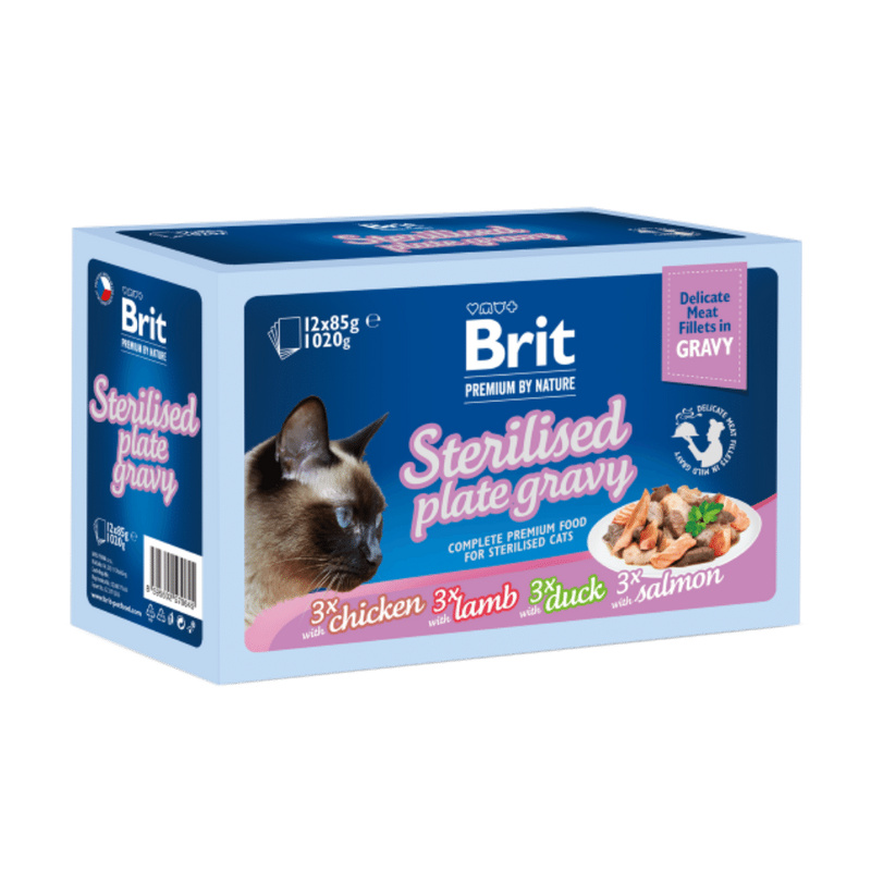 Brit Premium Cat D Fillets Gravy FamPlate Steril. 1020 g
