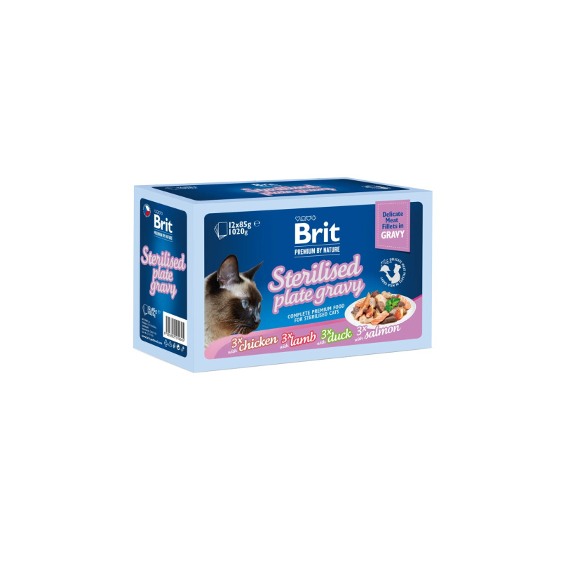 Brit Premium Cat D Fillets Gravy FamPlate Steril. 1020 g