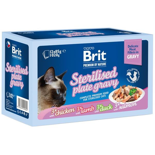 Brit Premium Cat D Fillets Gravy FamPlate Steril. 1020 g