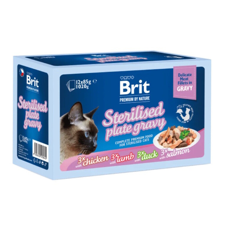 Brit Premium Cat D Fillets Gravy FamPlate Steril. 1020 g