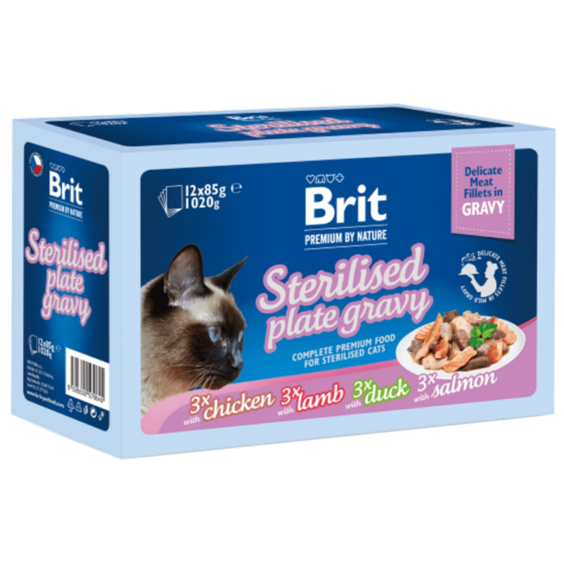 Brit Premium Cat D Fillets Gravy FamPlate Steril. 1020 g