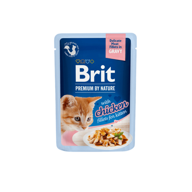 Kapsička Brit Premium by Nature Kitten kuřecí filety v omáčce 85g