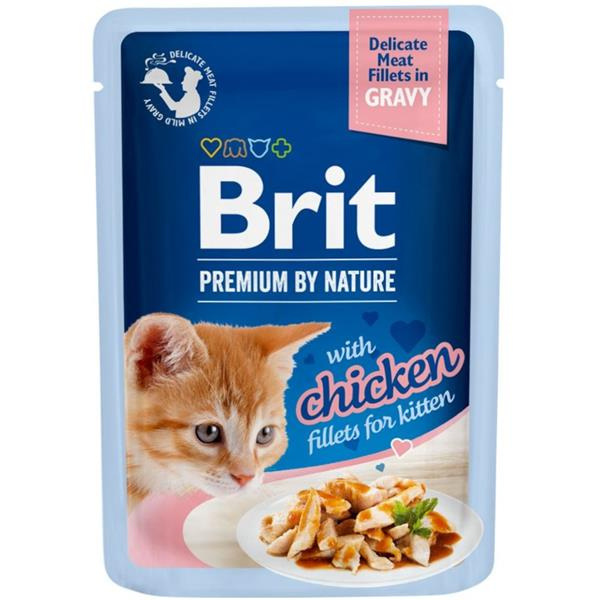 Kapsička Brit Premium by Nature Kitten kuřecí filety v omáčce 85g