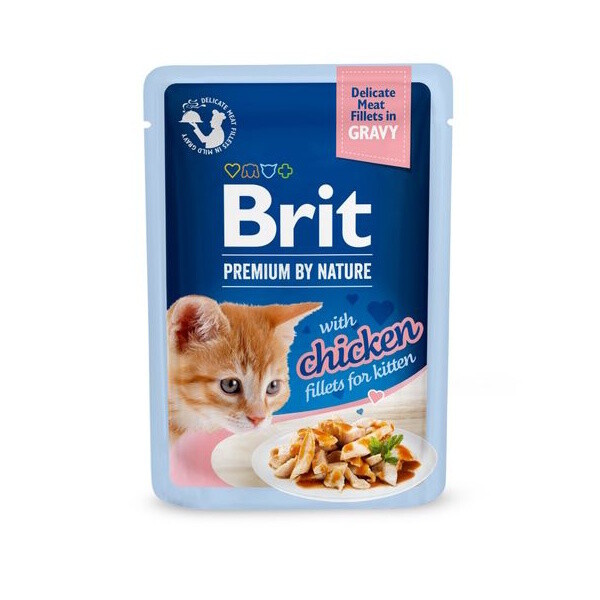 Kapsička Brit Premium by Nature Kitten kuřecí filety v omáčce 85g