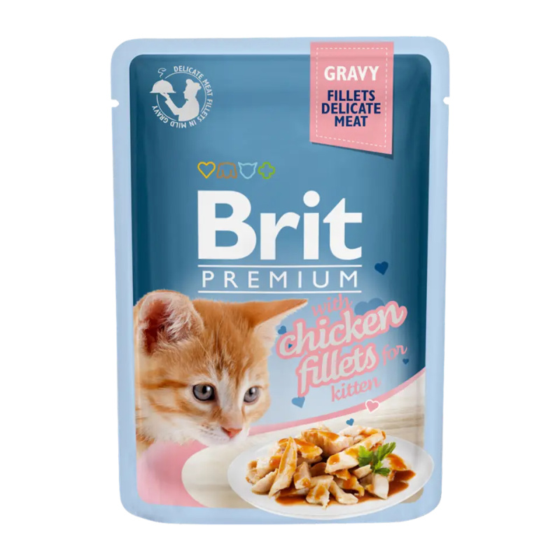 Kapsička Brit Premium by Nature Kitten kuřecí filety v omáčce 85g