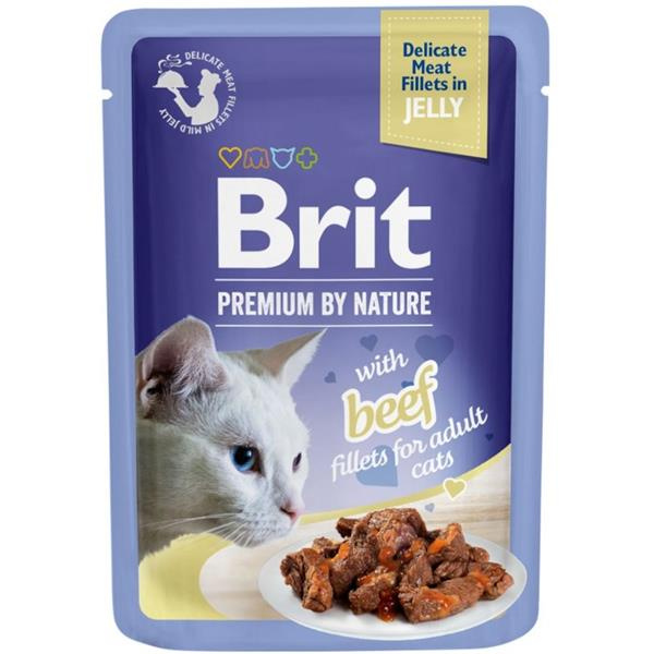 Brit Premium Adult Fillets in Jelly 85g - Hovězí