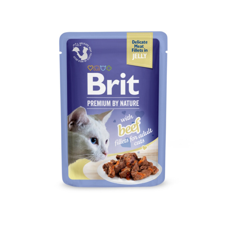 Brit Premium Adult Fillets in Jelly 85g - Hovězí