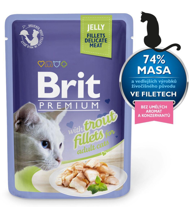Brit Premium Cat D Fillets in Jelly with Trout 85 g - 1 ks