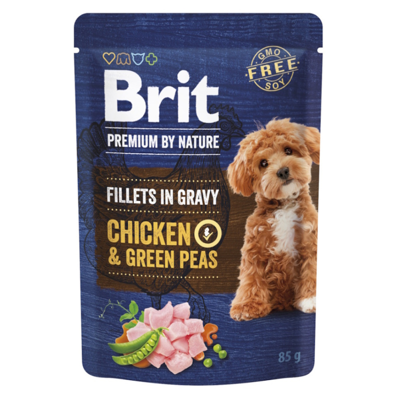 Brit Premium by Nature Adult Gravy Chicken/Green Peas - 24x85g